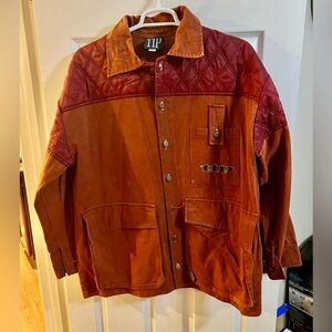 Vintage Men's XL Denim and Quilted TIP brand Brown Jacket